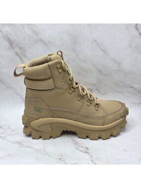 NWOT Caterpillar Trespass Boots Khaki Leather Water Resistant Men's 8 (W9.5)